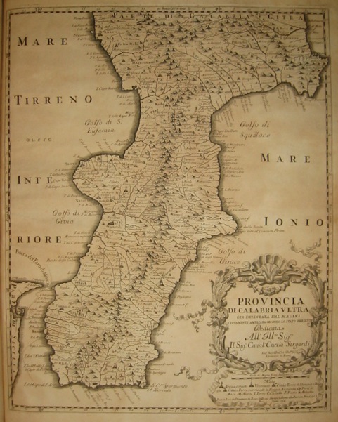 Cantelli Giacomo (1643-1695) Provincia di Calabria ultra già  delineata dal Magini e nuovamente ampliata secondo lo stato presente 1714 Roma
